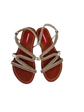 UNIONBAY Emma Beaded Sandals, Gold, Size 8